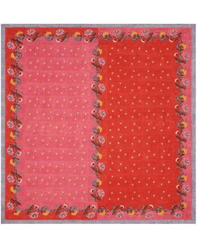 Lisa Corti Nappe en coton à fleurs - Rouge