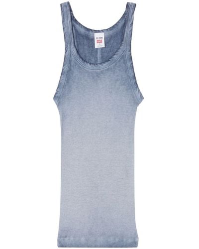 RE/DONE Ombré-effect Ribbed Tank Top - Blue