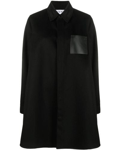 Loewe Wool-cashmere Trapeze Coat - Black