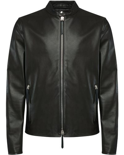 Giuseppe Zanotti Leather Zip-up Jacket - Brown