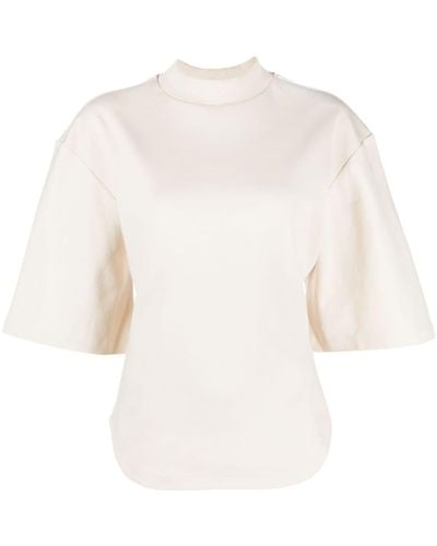 The Attico T-Shirt mit offenem Rücken - Weiß