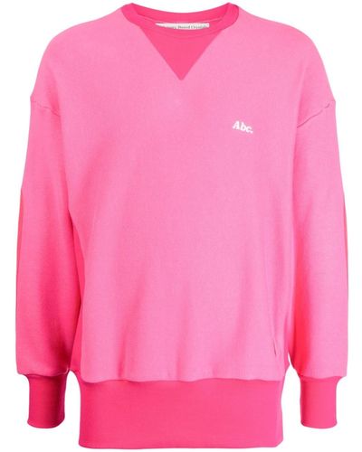 Advisory Board Crystals Logo-embroidered Cotton Sweatshirt - Pink