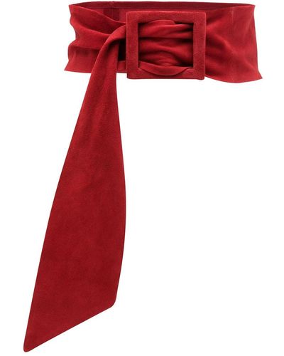 Sarah Chofakian Cinturón Gatsby con hebilla - Rojo