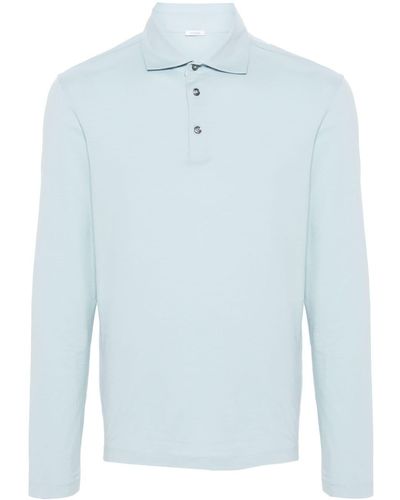 Malo Long-sleeved Polo Shirt - Blue