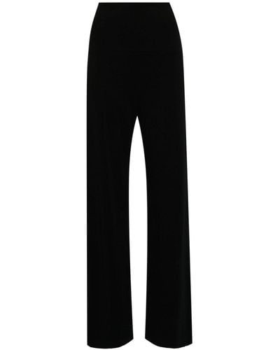 James Perse High-waisted Wide-leg Trousers - Black