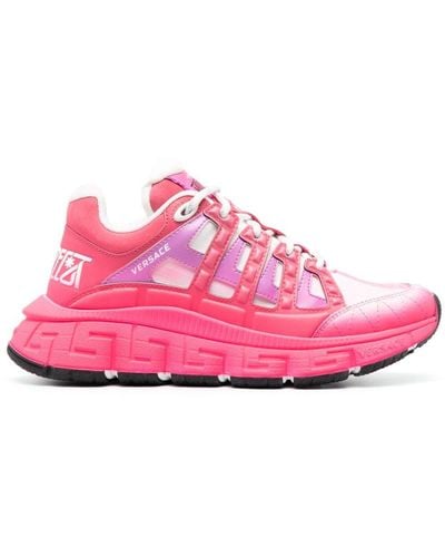 Versace Trigreca Leather Trainers - Pink
