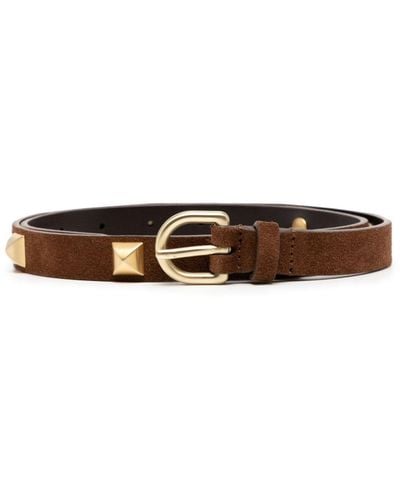 Alberta Ferretti Studded leather belt - Marron