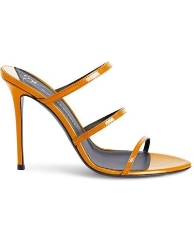 Giuseppe Zanotti Alimha Leather 105mm Sandals - Orange