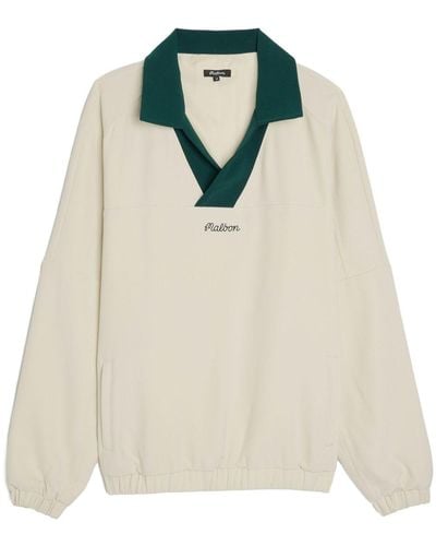 Malbon Golf Slogan-print V-neck Sweatshirt - White