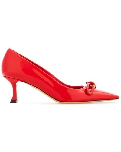 Ferragamo 60mm Bow-detail Court Shoes - Red