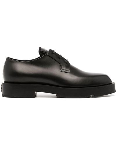 Givenchy Man Squared Derby Shoe In Box Leather - Black