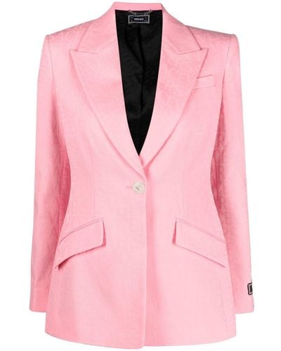 Versace ロゴ シングルジャケット - ピンク
