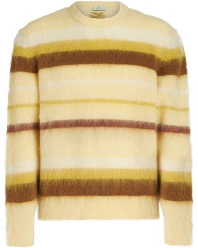 Etro Striped Mohair-blend Sweater - Yellow