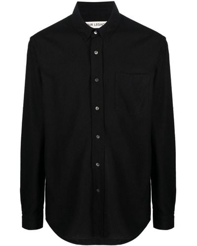 Our Legacy Long-Sleeve Silk Shirt - Black