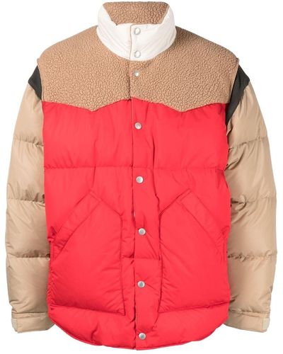 Undercover Panelled Puffer Jacket - Pink