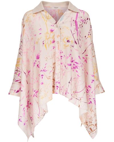 Agnona Forest-print Shirt - Pink