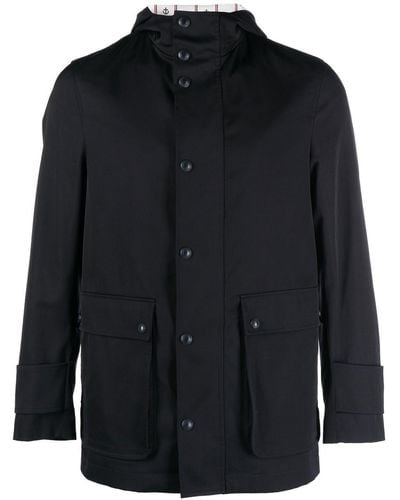 Thom Browne Hooded Parka Coat - Black