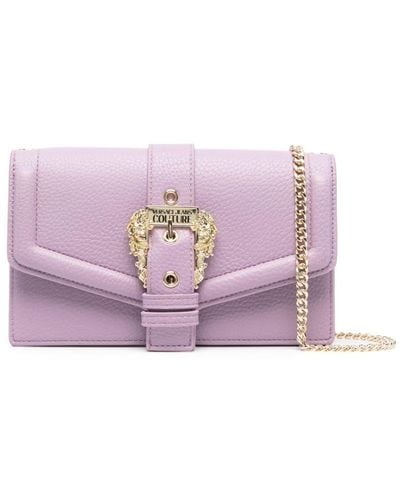 Versace Logo-buckle Crossbody Bag - Purple