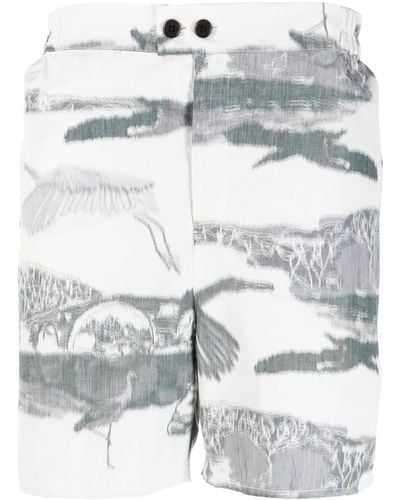 Henrik Vibskov Graphic-print Bermuda Shorts - Gray