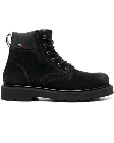 Tommy Hilfiger Lace-up Suede Ankle Boots - Black
