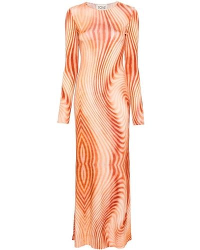 TOVE Malloree Swirl-print Maxi Dress - Orange