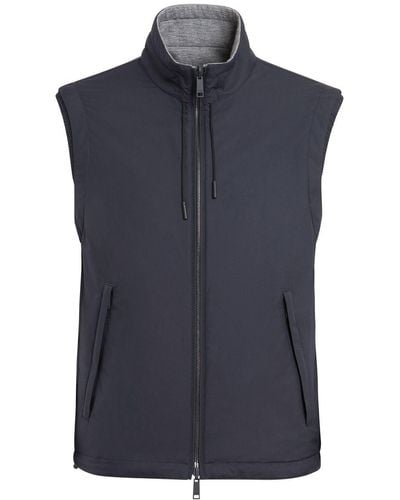 Zegna Reversible Zip-up Vest - Blue