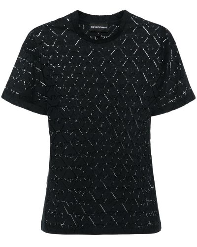 Emporio Armani パターン Tシャツ - ブラック