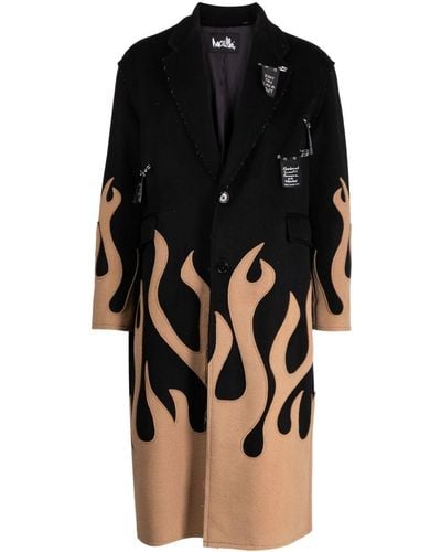 Haculla Up In Flames Single-breasted Wool Coat - Black