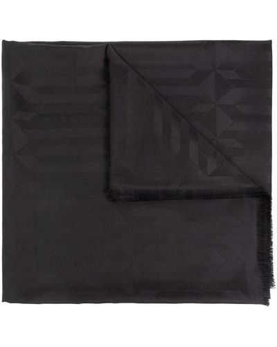 Lanvin Geometric-jacquard Silk Scarf - Black
