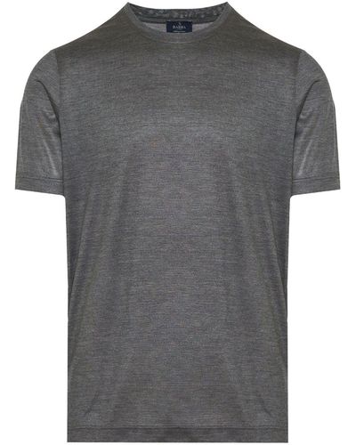 Barba Napoli Crew-neck Silk T-shirt - Grey