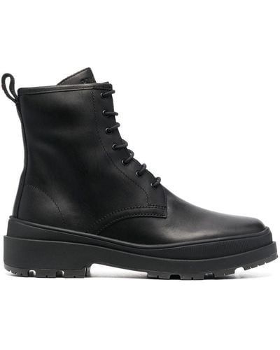 Camper Lace-up Leather Boots - Black
