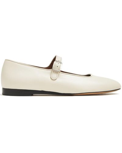 Le Monde Beryl Buckle-fastening Leather Mary Janes - White