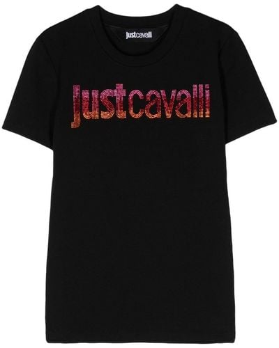 Just Cavalli T-shirt à ornements strassés - Noir