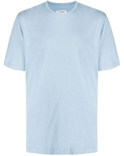 MAN ON THE BOON. T-shirt en coton à col rond - Bleu