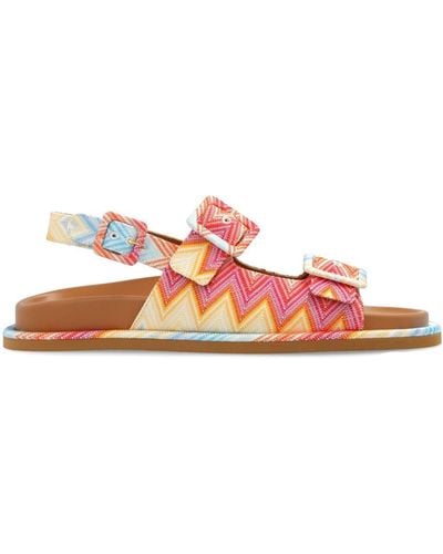 Missoni Open Toe Leather Sandals - Pink