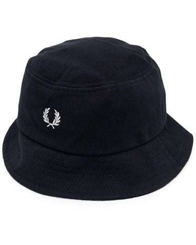 Fred Perry Embroidered-logo Bucket Hat - Blue