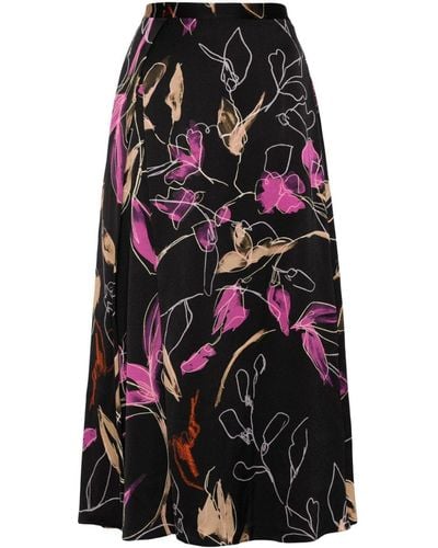 Paul Smith Ink Floral-print High-waisted Skirt - Black