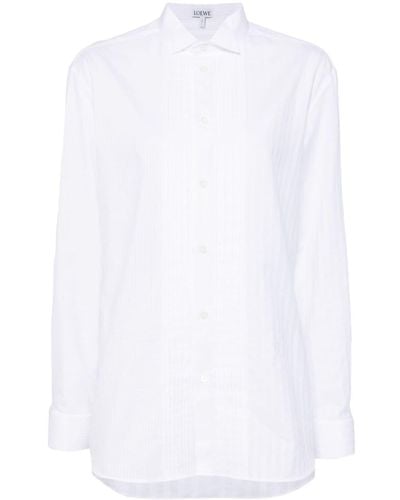 Loewe Striped Cotton Shirt - White
