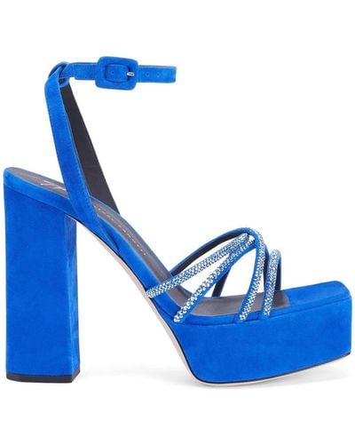 Giuseppe Zanotti Arhama Embellished Platform Sandals - Blue