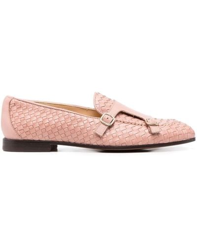 Doucal's Double-buckle Woven Loafers - Pink
