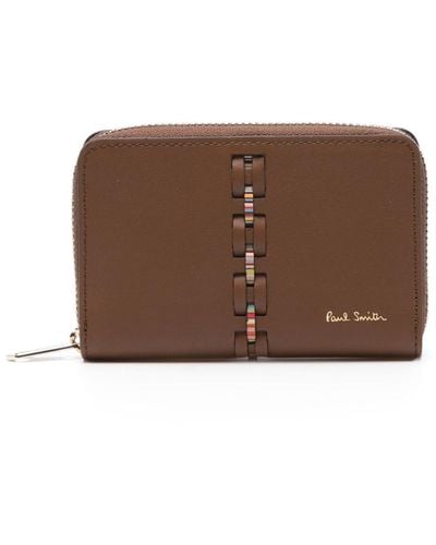 Paul Smith Stripe-woven Leather Wallet - Brown