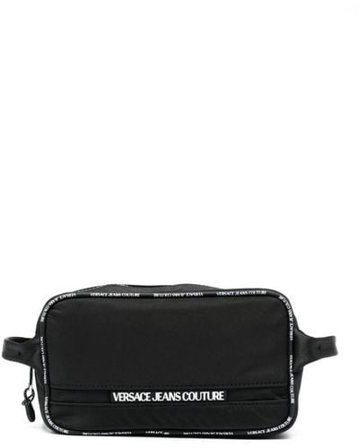 Versace Jeans Couture Embossed-logo Zipped Toiletry Bag - Black