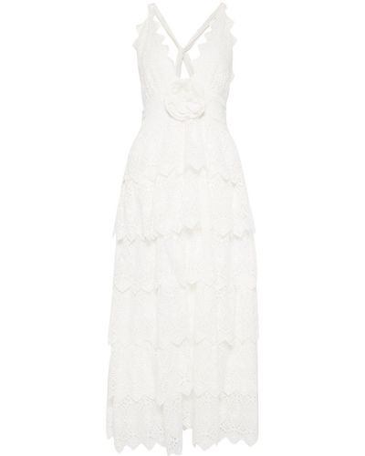LoveShackFancy Nevis Broderie-anglaise Cotton Maxi Dress - White