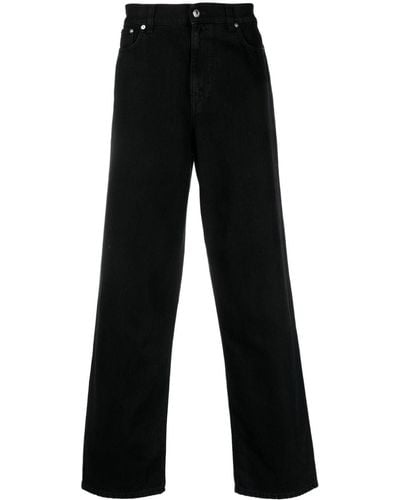 Séfr Logo-patch Cotton Straight-leg Jeans - Black