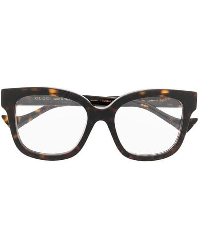 Gucci D-Frame Brille in Schildpattoptik - Schwarz