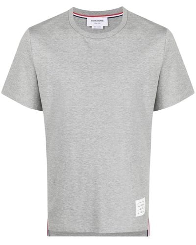 Thom Browne T-Shirt mit Logo-Patch - Grau
