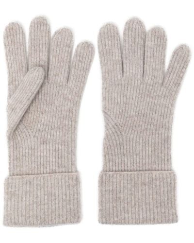 N.Peal Cashmere Ribgebreide Handschoenen - Grijs