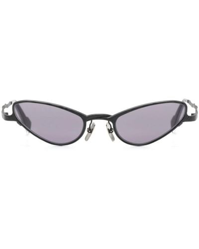 Kuboraum Cat-Eye-Sonnenbrille mit Design-Bügeln - Schwarz