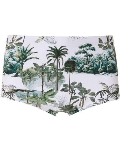 Lygia & Nanny Badehose mit Copacabana-Print - Weiß