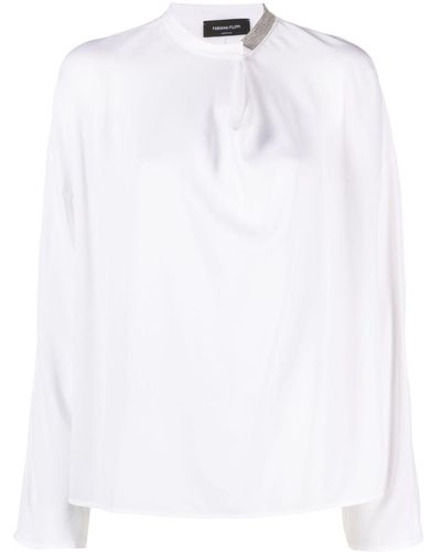 Fabiana Filippi Crystal-embellished Blouse - White